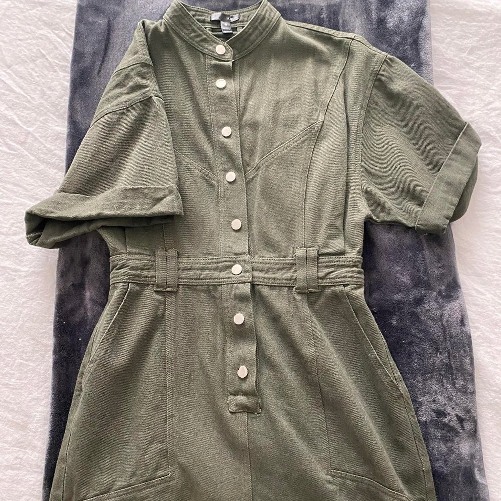Aqua olive green dress